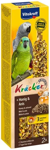 Vitakraft papegaai kracker honing 2 in 1 – 2 stuks