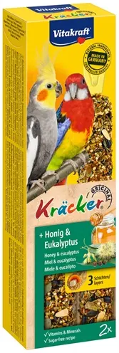Vitakraft valkparkiet kracker honing 2 in 1 – 2 stuks