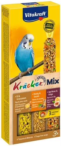 Vitakraft parkiet kracker honing, fruit en ei 3 in 1 – 3 stuks