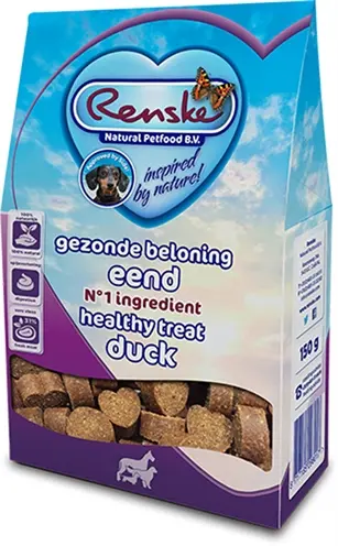 Renske Gezonde Beloning hartjes eend 150 g – glutenvrij