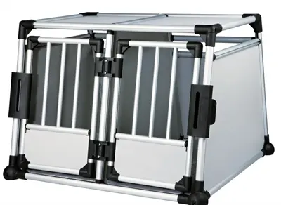 Trixie transportbox dubbel aluminium M-L 93 x 64 x 88 cm – auto, tot 50 kg