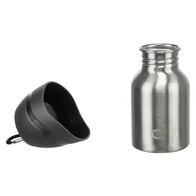 Trixie drinkfles RVS 300 ml – dop dient als drinkbakje - Afbeelding 3