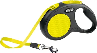 Flexi rollijn New Neon Tape zwart/geel S 5 m – tot 12 kg
