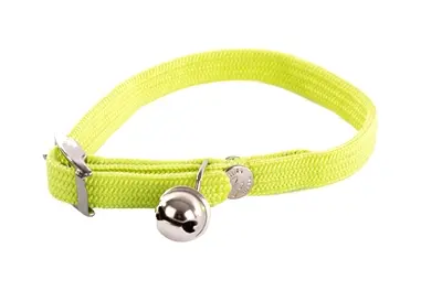 Martin kattenhalsband elastisch nylon groen 30 x 1 cm – met belletje