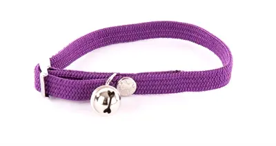 Martin kattenhalsband elastisch nylon paars 30 x 1 cm – met belletje