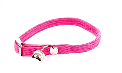 Martin kattenhalsband elastisch nylon roze 30 x 1 cm – met belletje