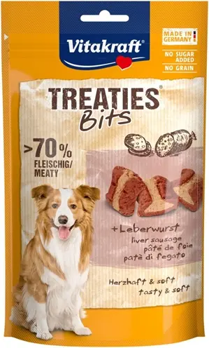 Vitakraft Treaties Bits leverworst 120 g – zachte vleeshapjes