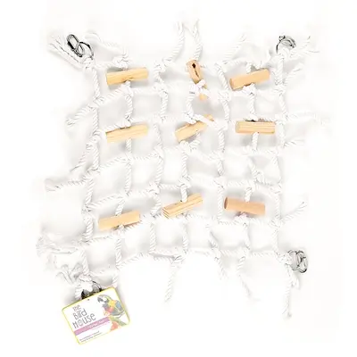 Happy Pet vogelspeelgoed Cargo Net met kralen 35 x 35 cm