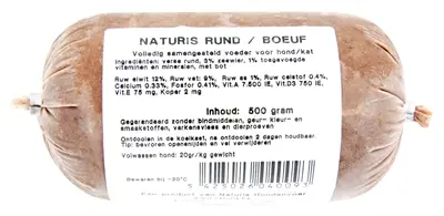 Naturis rund hondenvoer 500 g – diepgevroren