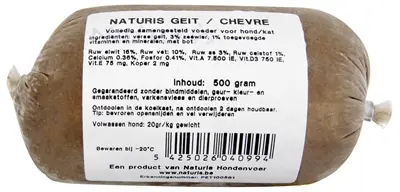 Naturis geit hondenvoer 500 g – diepgevroren, eliminatiedieet