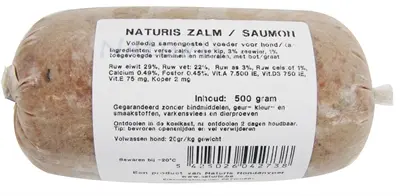 Naturis zalm hondenvoer 500 g – diepgevroren