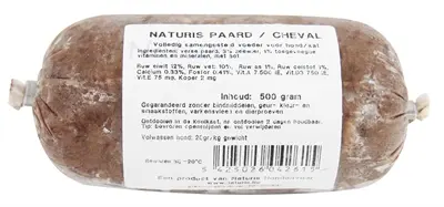 Naturis paard hondenvoer 500 g – diepgevroren