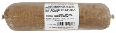 Naturis kalkoen hondenvoer 1000 g – diepgevroren, één eiwitbron