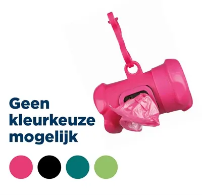 Trixie poepzakhouder botvorm met 12 poepzakjes – assorti