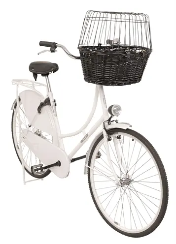 Trixie wilgen fietsmand voorop zwart 50 x 41 x 35 cm – met kussen en kap - Afbeelding 4