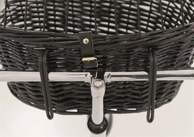 Trixie wilgen fietsmand voorop zwart 50 x 41 x 35 cm – met kussen en kap - Afbeelding 8