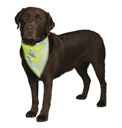 Trixie reflecterende bandana hond neongeel S-M – nekomvang 29-42 cm