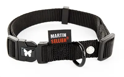 Martin verstelbare halsband nylon zwart 20-30 cm – maat XS