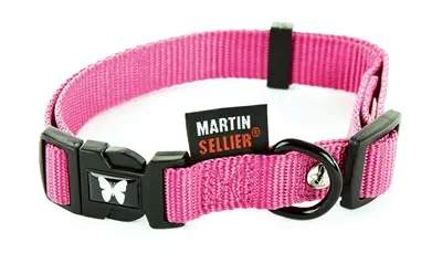 Martin verstelbare halsband nylon roze 20-30 cm – maat XS