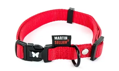 Martin verstelbare halsband nylon rood 30-45 cm – maat S