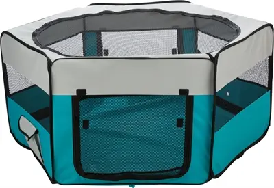 Trixie puppyren pop-up turquoise 130 x 55 cm – nylon, twee ingangen