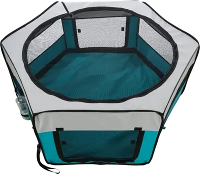 Trixie puppyren pop-up turquoise 130 x 55 cm – nylon, twee ingangen - Afbeelding 4