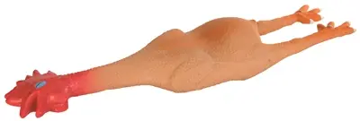 Trixie latex kip 47 cm – hondenspeelgoed met pieper, oranje/roze