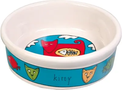 Trixie voerbak kat keramiek kattenprint assorti 12 cm 200 ml - Afbeelding 5