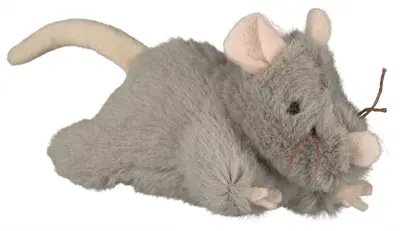 Trixie pluche muis met geluid 15 cm – met pieper