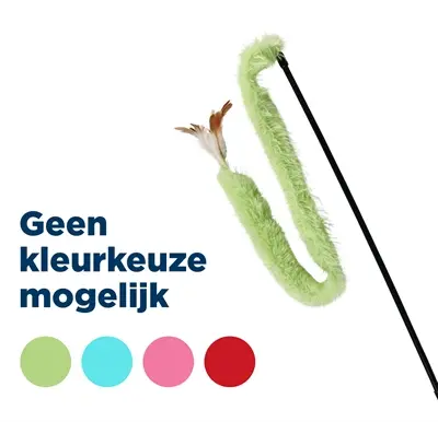 Trixie kattenhengel pluche met veren 48 cm – assorti