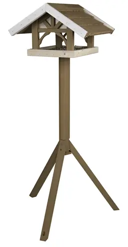 Trixie vogelvoederhuis op standaard grijs-wit 125 cm – groot dak