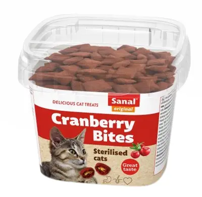 Sanal kattensnoep cranberry en kip 75 g – voor gesteriliseerde katten