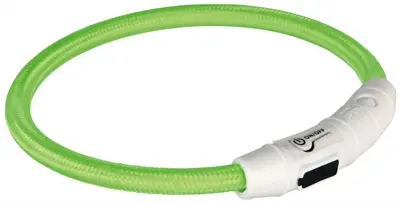Trixie lichtgevende halsband Flash USB groen 65 x 0,7 cm – TPU/nylon