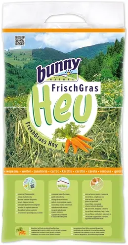 Bunny Nature vers gras hooi met wortel 500 g – dwergkonijnen en knaagdieren