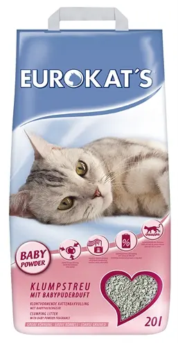 Eurokat's kattenbakvulling met babypoedergeur 20 liter – superabsorberend