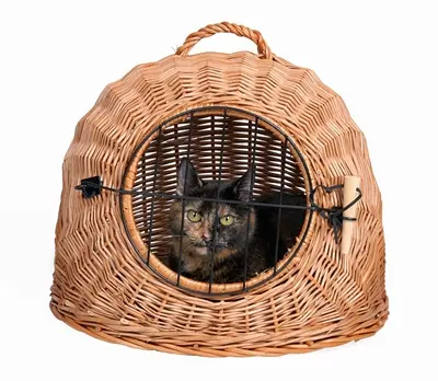Trixie rotan kattenmand met deur ø 50 cm – schuilplaats