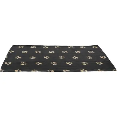 Trixie hondendeken Beany fleece zwart 100 x 70 cm – pootafdrukken - Afbeelding 4