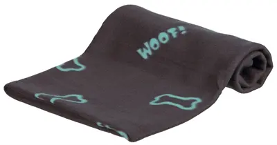 Trixie Beany fleece hondendeken grijs 100 x 70 cm – met botjes