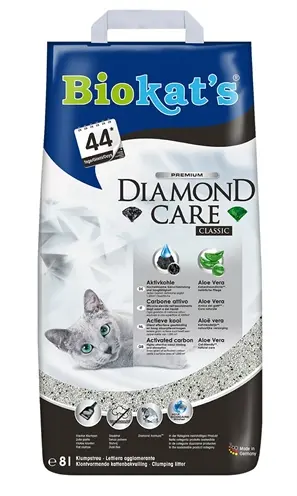 Biokat's Diamond Care Classic kattenbakvulling actieve kool 8 liter