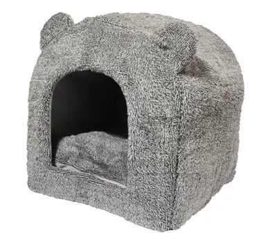 40 Winks kattenmand iglo Teddy grijs 38 x 38 x 40 cm – pluche