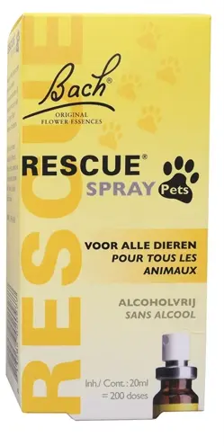 Bach Rescue Spray Pets 20 ml – alcoholvrij, voor huisdieren