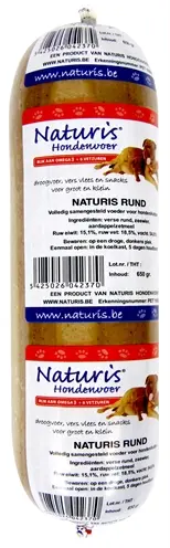 Naturis hondenvoer houdbaar rund 650 g – gestoomd vers vlees met zeewier