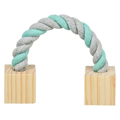 Trixie speeltouw met hout 20 cm – katoen, voor knaagdieren