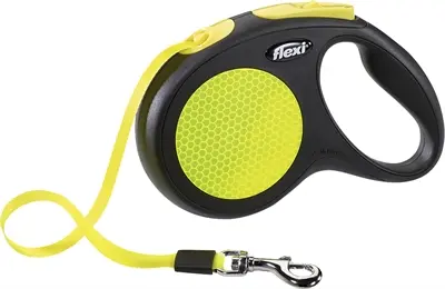 Flexi rollijn Neon tape zwart/geel 5 m – voor honden tot 25 kg