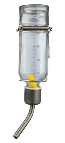 Trixie drinkfles glas knaagdier 250 ml – lekvrij met metalen tuit