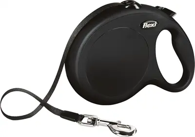 Flexi rollijn Classic Tape zwart L 5 m – tot 50 kg