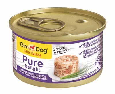 Gimdog Little Darling Pure Delight natvoer kip en tonijn 12 x 85 g - Afbeelding 4
