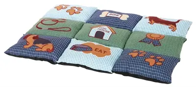 Trixie hondenkussen Patchwork blauw/groen 80 x 55 cm – slipvast - Afbeelding 2