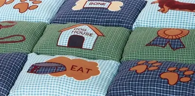 Trixie hondenkussen Patchwork blauw/groen 80 x 55 cm – slipvast - Afbeelding 3