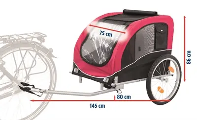 Trixie hondenfietskar zwart/rood 80 x 75 x 86 cm – met ventilatie - Afbeelding 4